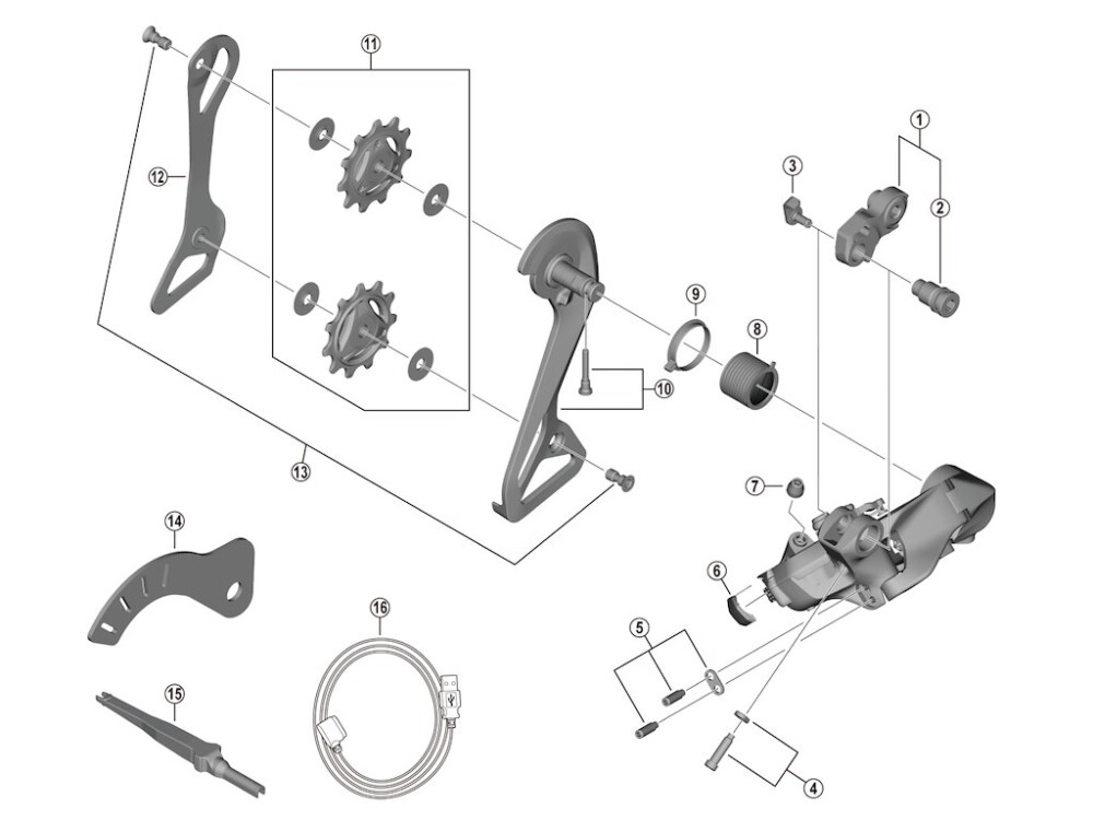 Shimano Dura Ace laddningslock för bakväxel RD-R9250