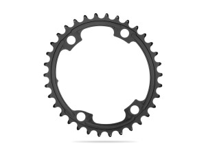 AbsoluteBlack ovalt framdrev 34 tänder 4-håls asymmetrisk BCD 110 mm Shimano R9100/8000 svart