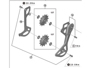 Shimano XT trissor och länkplatta GS till bakväxel modell RD-M8250-GS