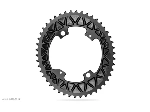 AbsoluteBlack ovalt framdrev 46T 4-bults Subcompact BCD 110 mm Shimano R9100/8000 svart